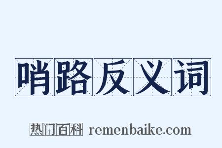 哨路反义词是什么意思的图片